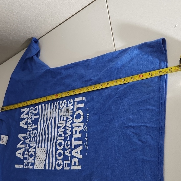 Printed t-shirt blue size M Flag Waving Patriot John W Shirt Usa July 4th Blue - Picture 7 of 8